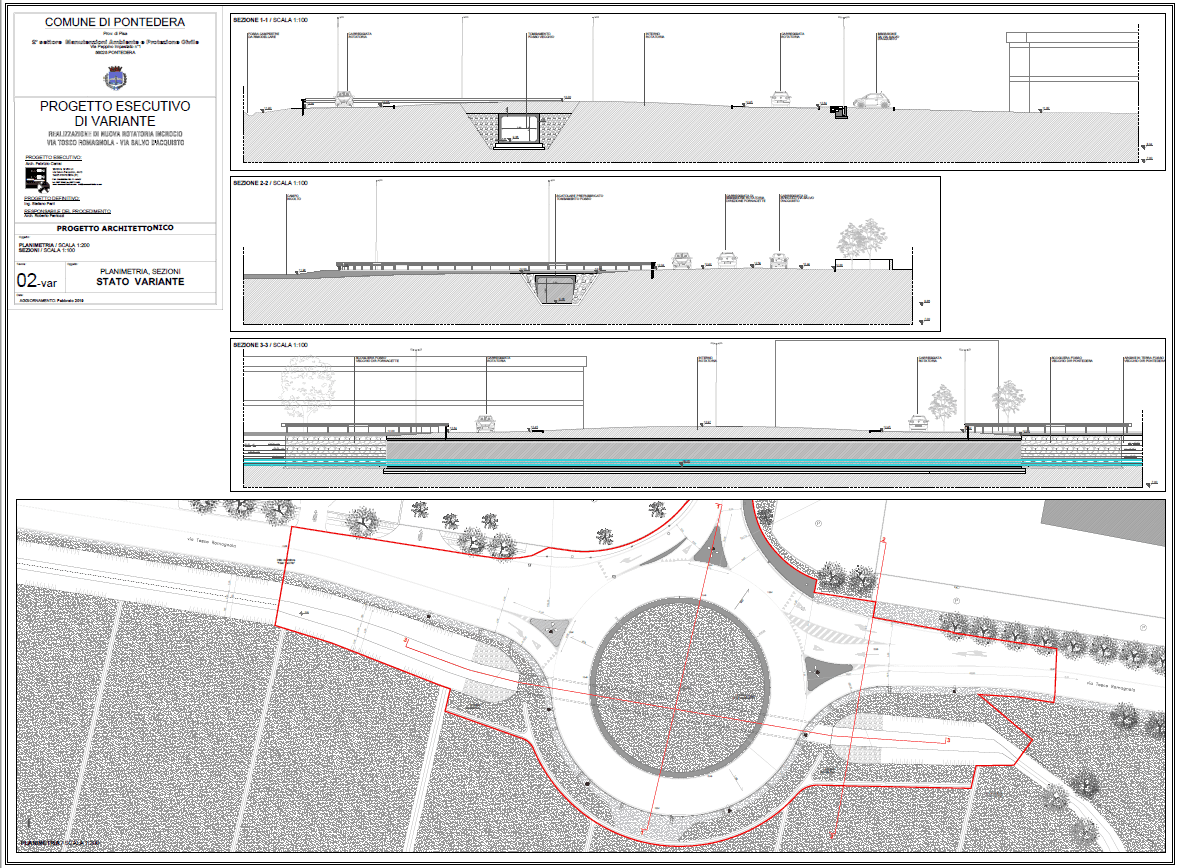 Elaborato grafico per il progetto Realizzazione di passaggio idraulico sotto nuova rotatoria