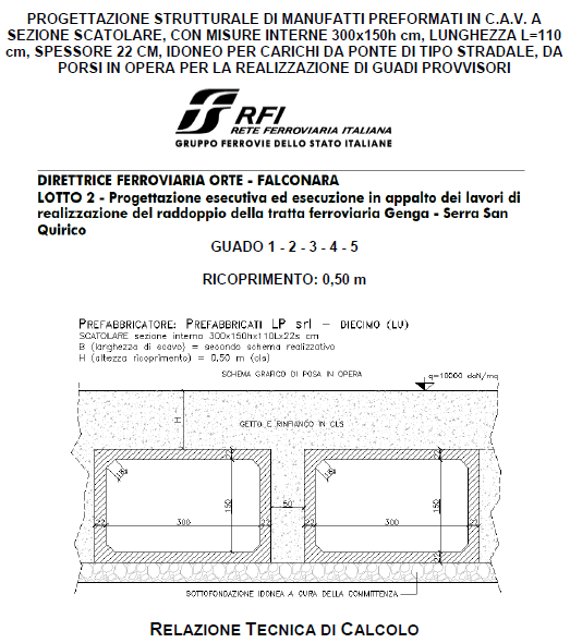 Elaborato grafico per il progetto PREFABBRICATI LP PROTAGONISTA DEL RADDOPPIO FERROVIARIO GENGA-SERRA SAN QUIRICO FRASASSI